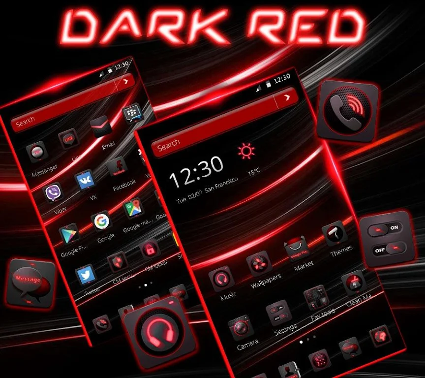 Dark Red Launcher  Screenshot 1