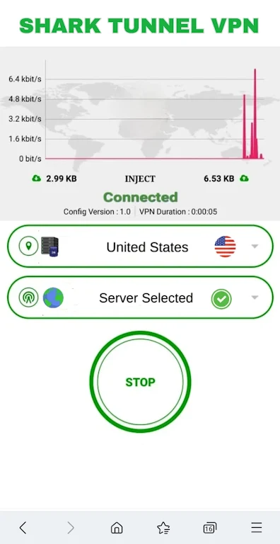 Shark Tunnel india VPN  Screenshot 1