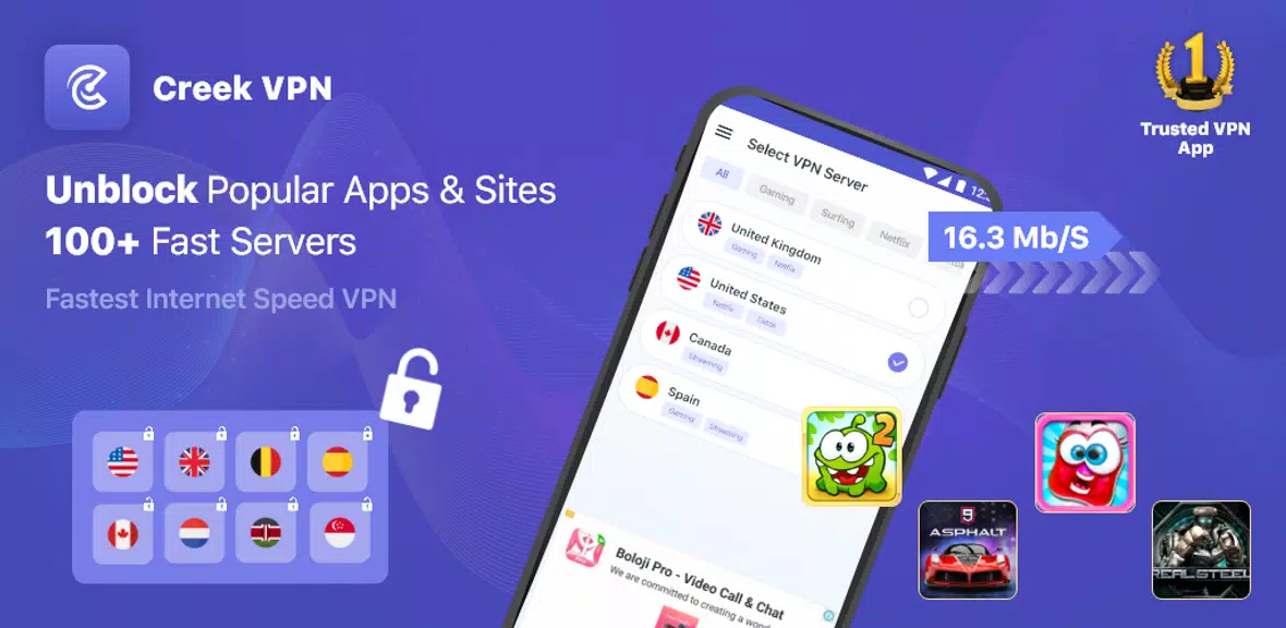 Creek VPN - Unlimited Proxy  Screenshot 3