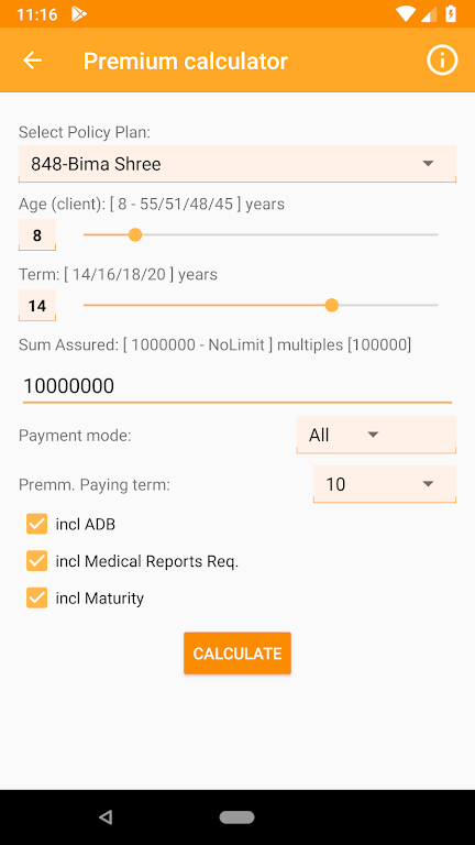 Policy Calculators: All in one  Screenshot 4