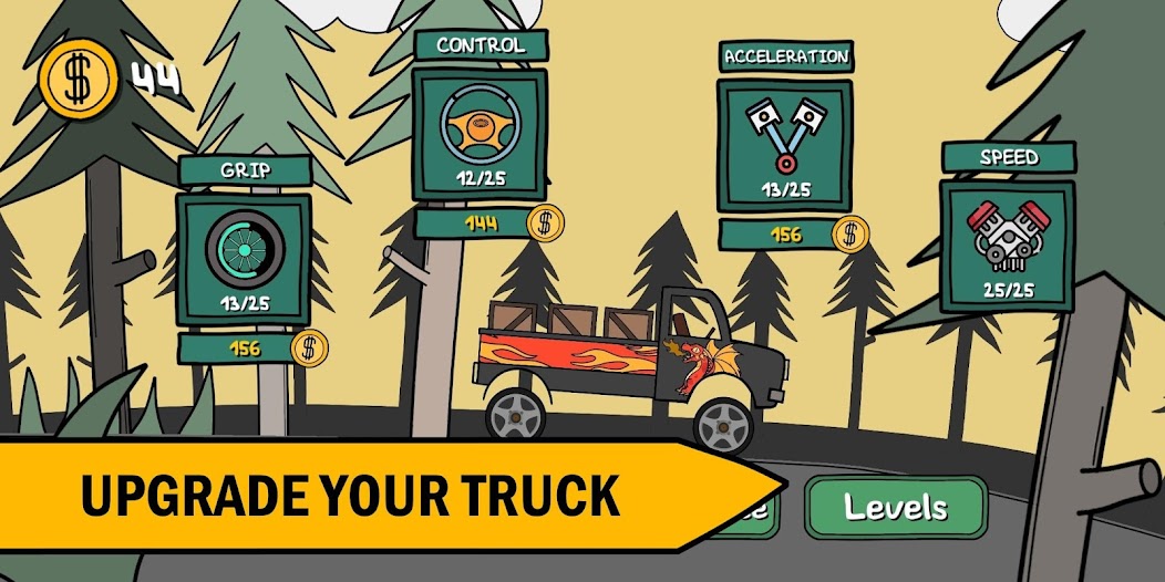 Hill Climb Trucker! Mod  Screenshot 1