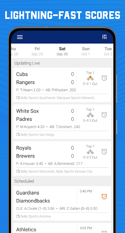 Scores App: MLB Baseball  Screenshot 2