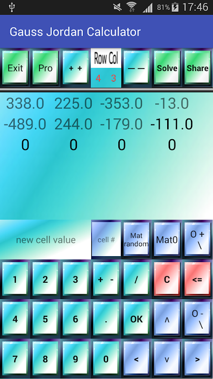 Gauss Jordan Calculator  Screenshot 1