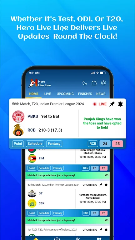 Hero Live Line - Cricket Score  Screenshot 1