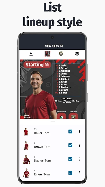 Lineup Builder Show Your Score  Screenshot 2