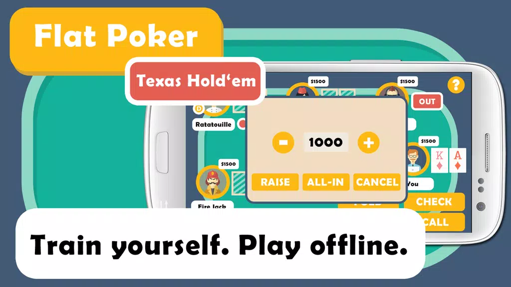 Flat Holdem Poker Offline  Screenshot 3