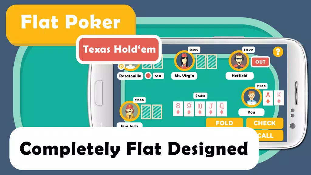 Flat Holdem Poker Offline  Screenshot 2