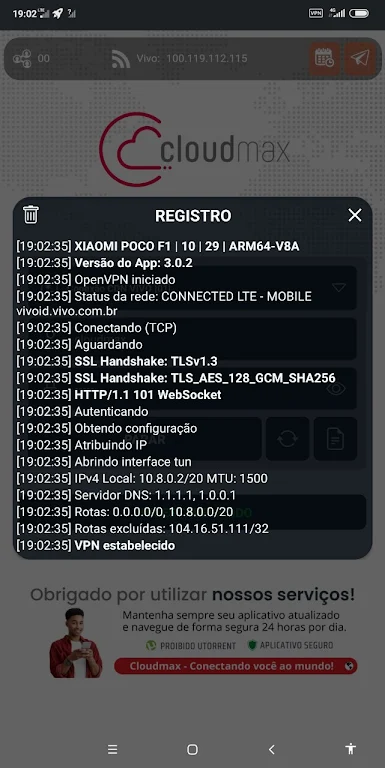 Cloudmax - Conexão OpenVPN  Screenshot 3