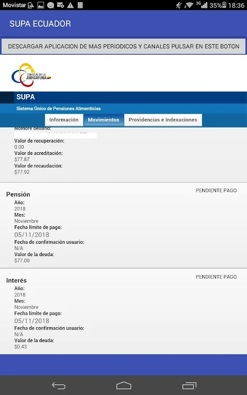 SUPA ecuador Pension alimenticia  Screenshot 2