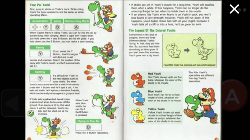 SNES Super Mari World - Comics Board and story  Screenshot 1