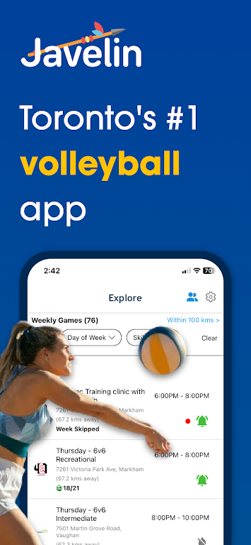 Javelin - Toronto Volleyball  Screenshot 1