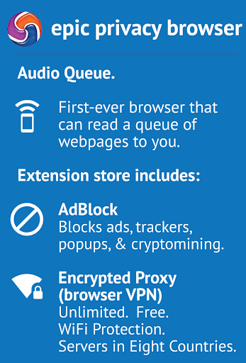 Epic Privacy Browser with AdBlock, Vault, Free VPN  Screenshot 3