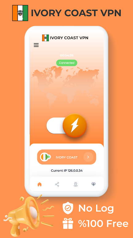 Ivory Coast VPN -Private Proxy  Screenshot 1