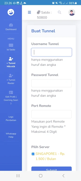 Tunnelku VPN Remote Mikrotik  Screenshot 2