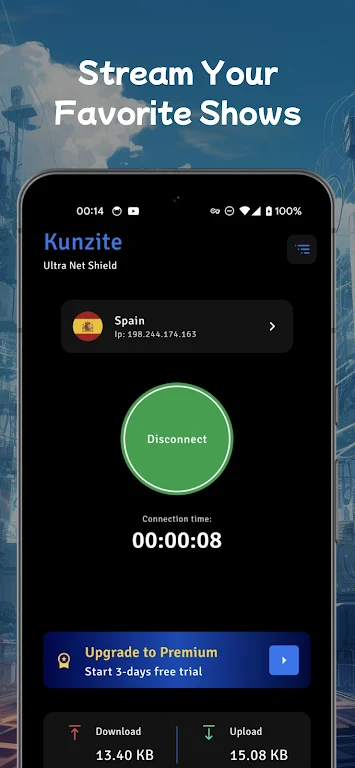 Kunzite VPN: Ultra Net Shield  Screenshot 3