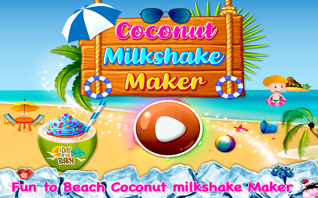 Coconut Milkshake Maker - Beach Party Cooking Game  Screenshot 1