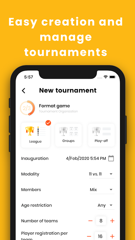 Goaly: Tournaments & Teams  Screenshot 2