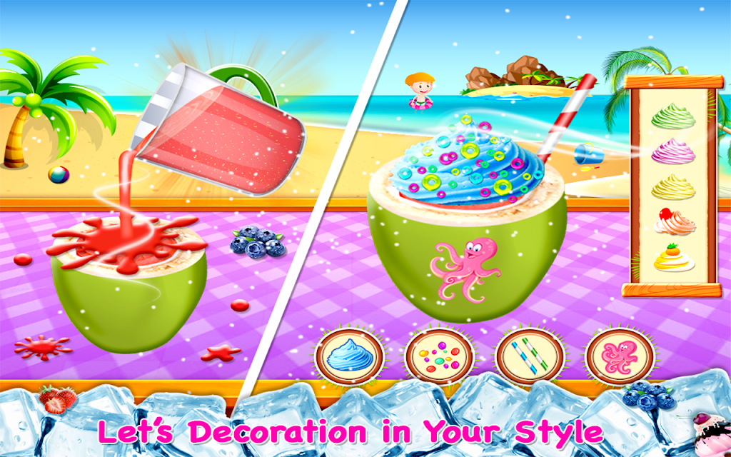 Coconut Milkshake Maker - Beach Party Cooking Game  Screenshot 4