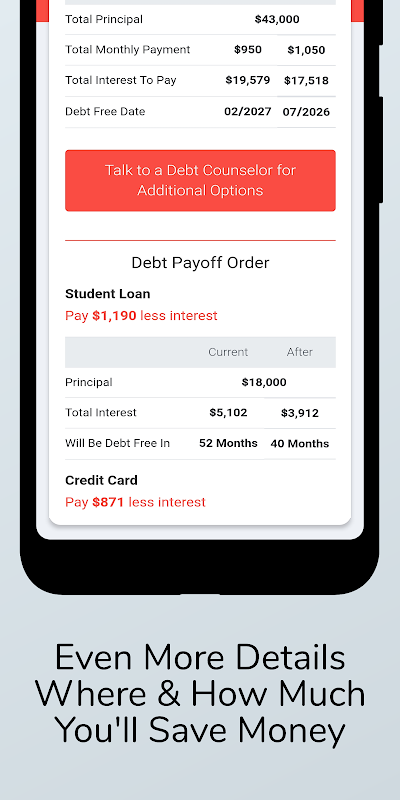 Debt Snowball Calculator  Screenshot 1