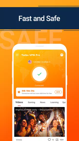 Turbo VPN Fast - Unlimited VPN Proxy & Fast VPN  Screenshot 1