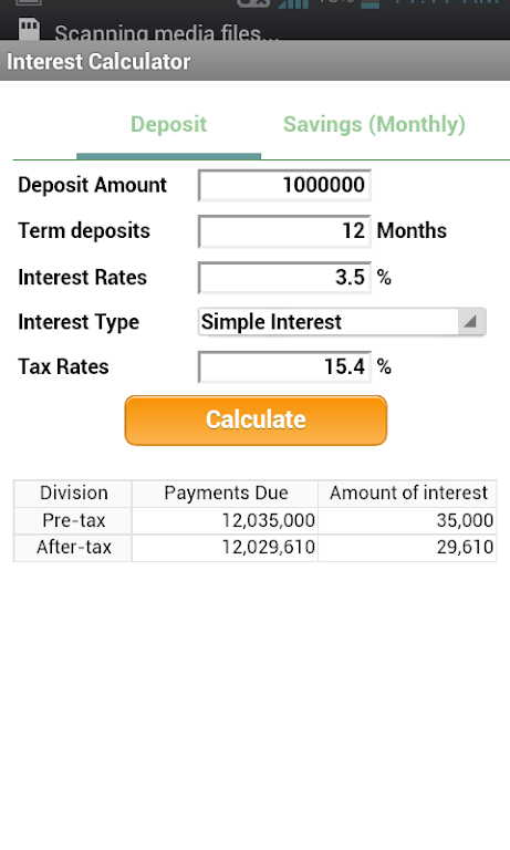 Interest Calculator  Screenshot 1