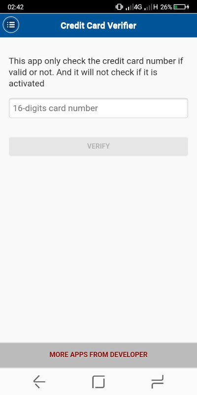 Credit Card Verifier  Screenshot 1