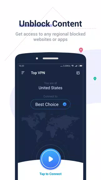 Top VPN - Secure, Private, Free Internet Unlimited  Screenshot 1