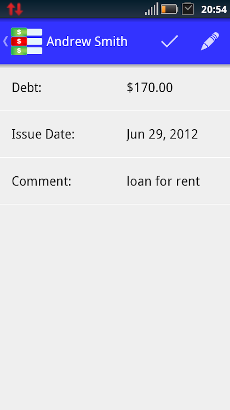 Debt Note  Screenshot 1