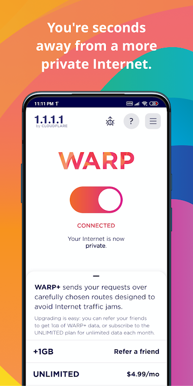 1.1.1.1 + WARP: Safer Internet Mod  Screenshot 2