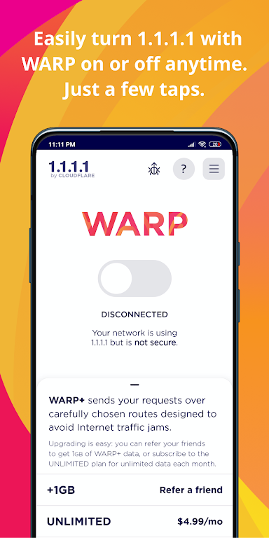 1.1.1.1 + WARP: Safer Internet Mod  Screenshot 1