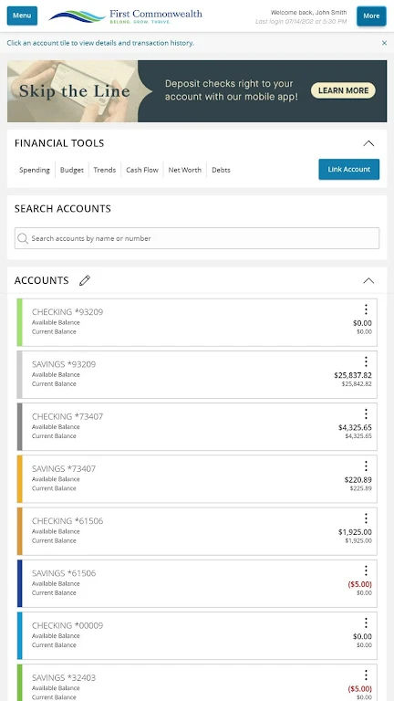 First Commonwealth FCU Mobile  Screenshot 2