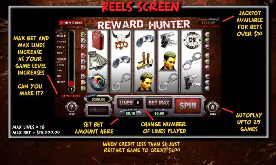 Reward Hunter Slot Machine  Screenshot 2