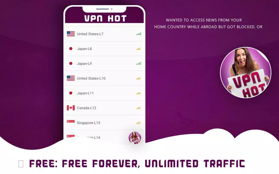 Free Hot VPN : VPN Hot Unblock Proxy 2019  Screenshot 3