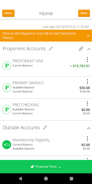 Proponent FCU Mobile  Screenshot 1