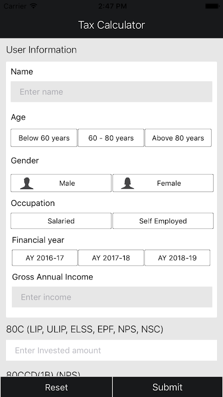 Income Tax Calculator India  Screenshot 1