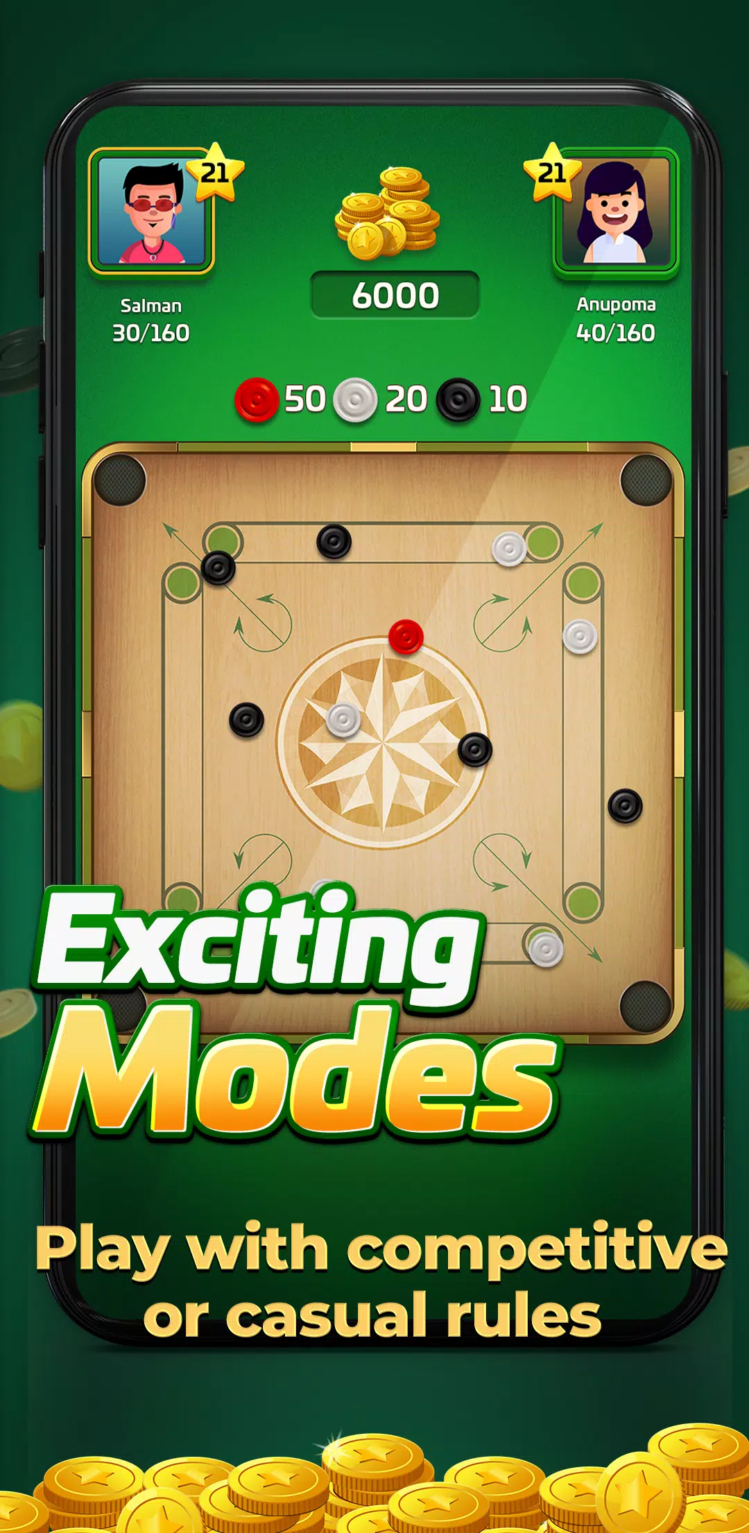 Carrom Gold : Multiplayer Friends Board Games King  Screenshot 3