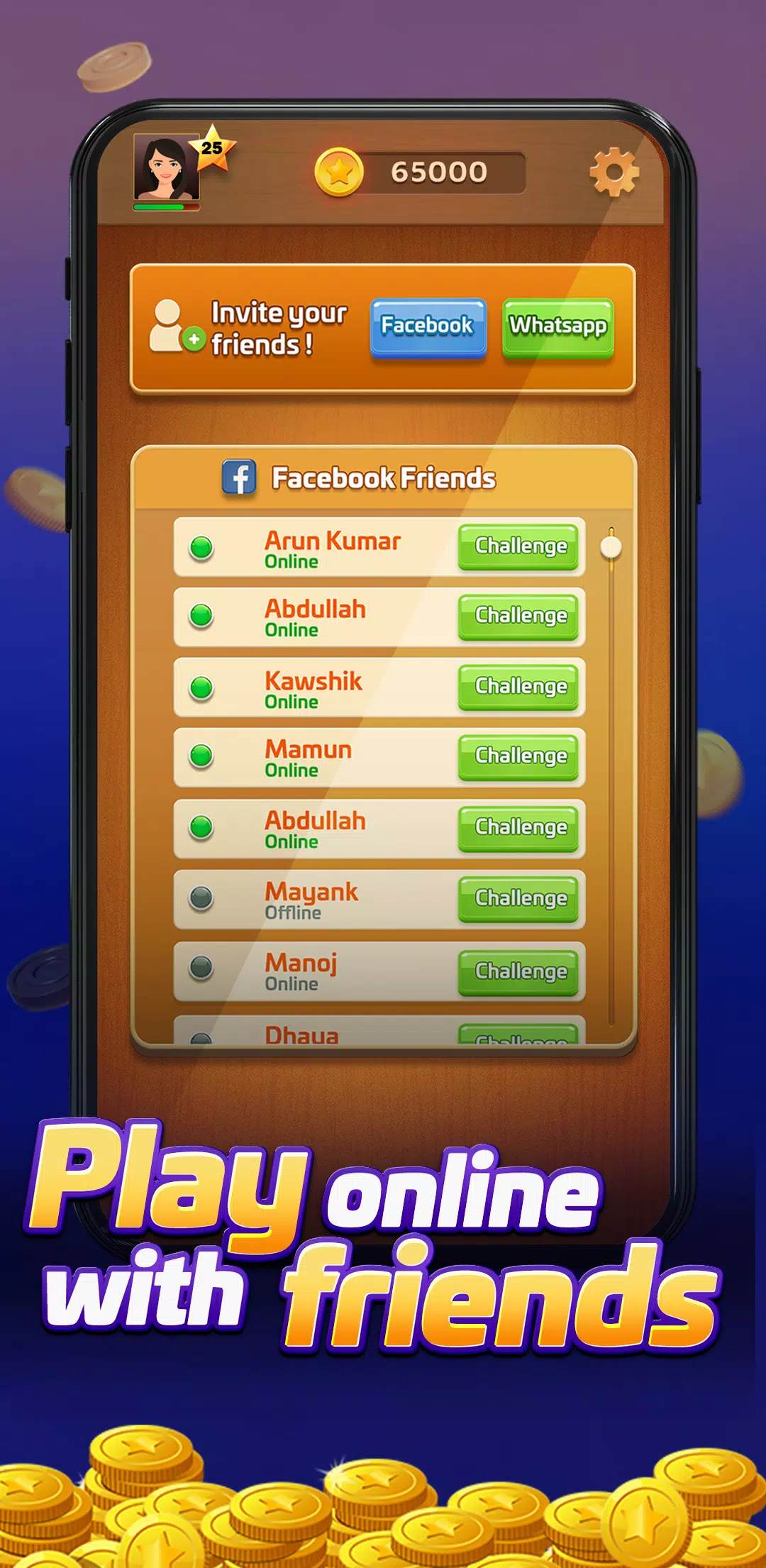 Carrom Gold : Multiplayer Friends Board Games King  Screenshot 1