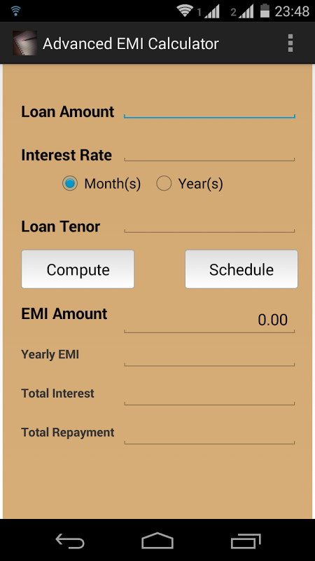 Advanced EMI Calculator  Screenshot 1