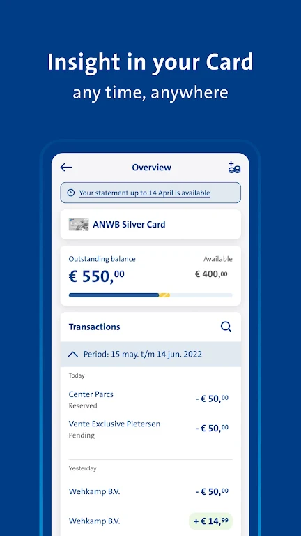 ANWB Creditcard  Screenshot 1