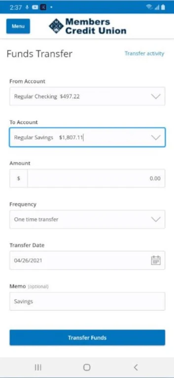 Members Credit Union Mobile  Screenshot 2