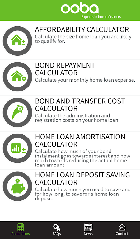 ooba Home Loans Calculators  Screenshot 1