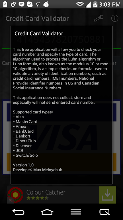 Credit Card Validator  Screenshot 2