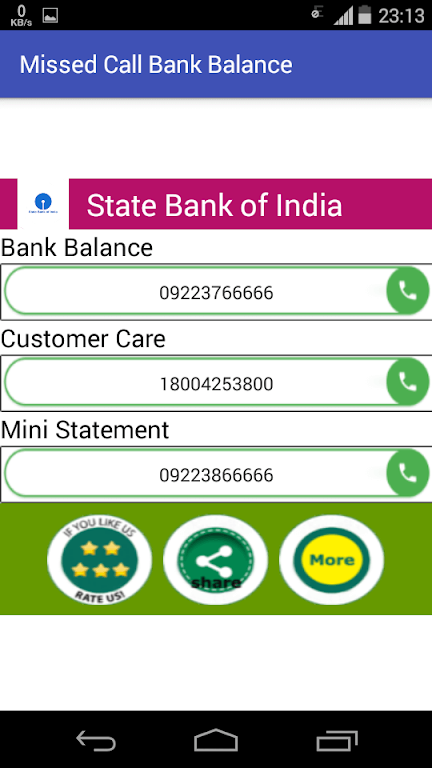 Missed Call Bank Balance  Screenshot 2