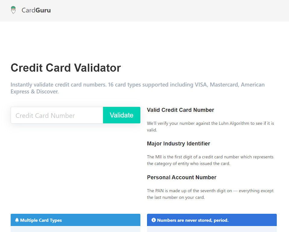 Credit Card Validator - CardGu  Screenshot 2