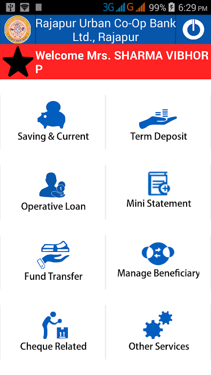 Rajapur Urban Bank Mobile Appl  Screenshot 2