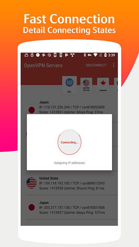 OvpnSpider - One VPN OpenVPN Server  Unlimited VPN  Screenshot 2