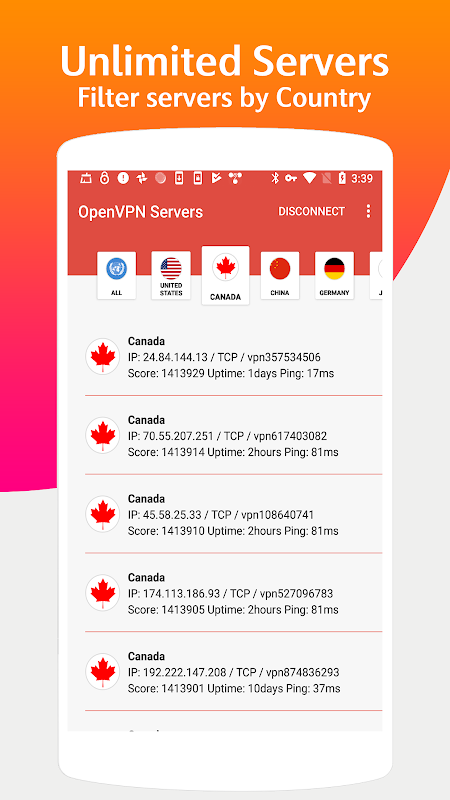 OvpnSpider - One VPN OpenVPN Server  Unlimited VPN  Screenshot 3