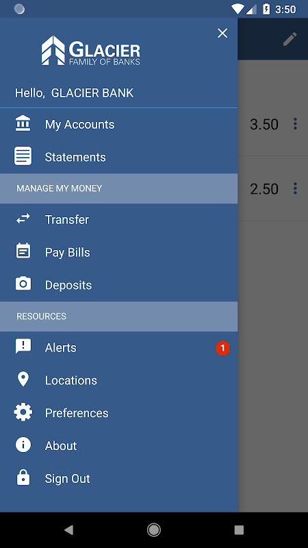 Glacier Family Banks - Mobile  Screenshot 3