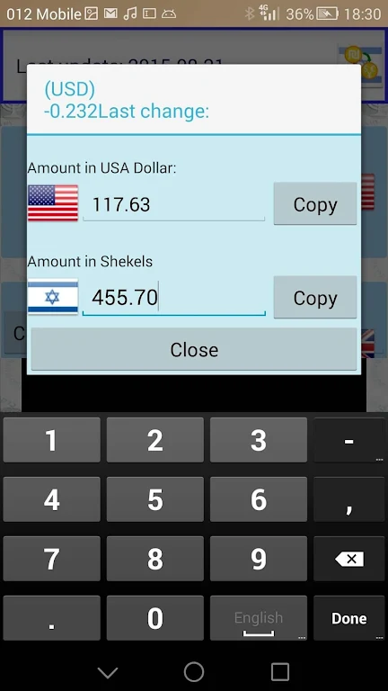 Bank of Israel Exchange rates  Screenshot 2