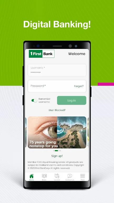 FirstBank Tu Banca Digital App  Screenshot 1